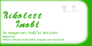 nikolett knobl business card